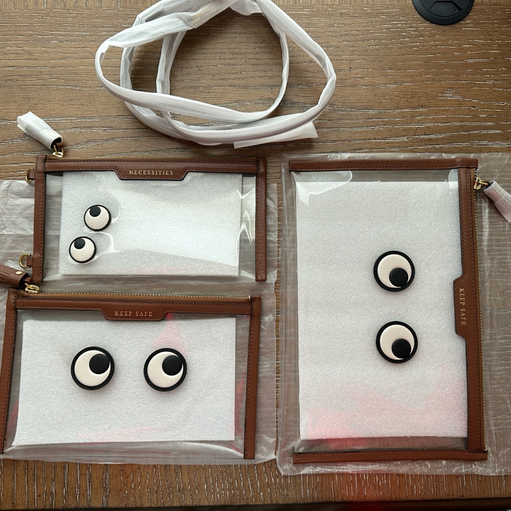 Anya Hindmarch Eyes leather trimmed PVC set